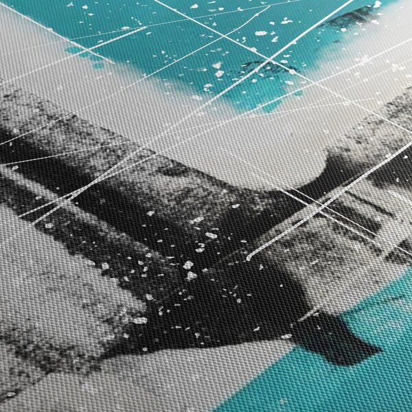 Kép - Türkiz absztrakció (120x50 cm)
