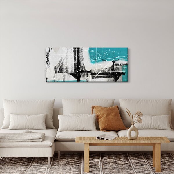 Kép - Türkiz absztrakció (120x50 cm)