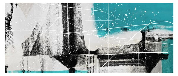 Kép - Türkiz absztrakció (120x50 cm)