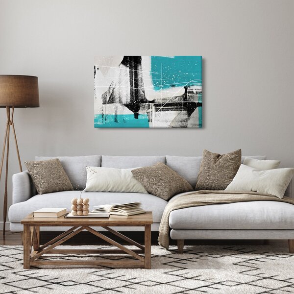 Kép - Türkiz absztrakció (90x60 cm)
