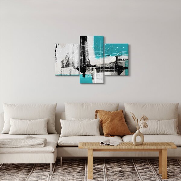 Kép - Türkiz absztrakció (90x60 cm)