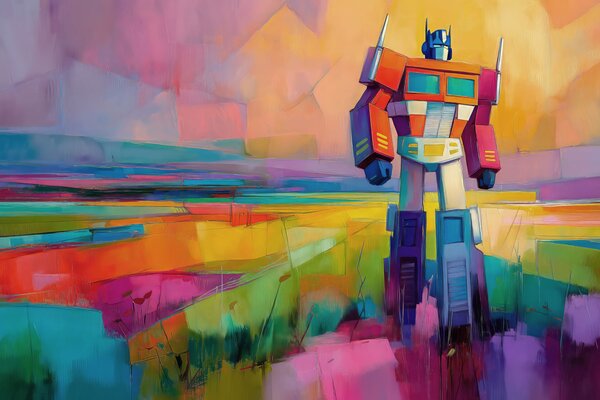 Fotótapéta Egy robot színes festménye, Absztrakt fotótapéta, Népszerű fotótapéta, w09096 - Tapeko.hu
