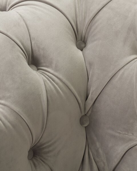 Chesterfield Classic bársony fotel világosszürke 118x96x77cm