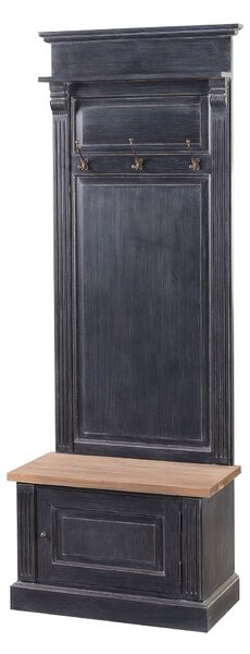 Bradford előszobai gardróbszekrény 79x45x210 old black & natural
