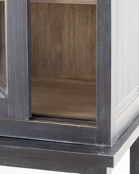 Rimir kredenc 160x50x220 old black & natural