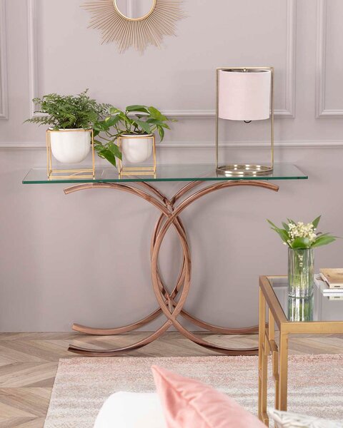 Chica rose gold konzolasztal 128x40x79cm
