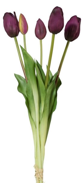 Mesterséges csokor tulipán lila, 48 cm