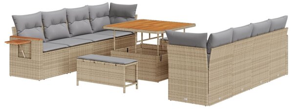 Kerti Kanapé Szett párnával 11 pcs Beige és Világosszürke