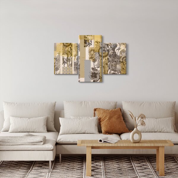 Kép - Kollázs napraforgóval (90x60 cm)