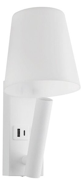 V-TAC CREE SMD fali olvasólámpa 2W LED lámpa USB töltővel, meleg fehér, fehér ház - SKU 240006