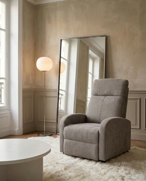 King Home Relax Premium Kihúzható Pihenőfotel Világosszürke