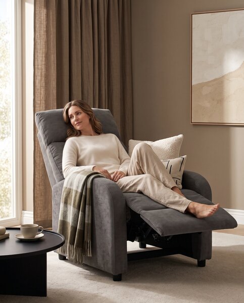 King Home Relax Premium Kihúzható Fotel Sötétszürke
