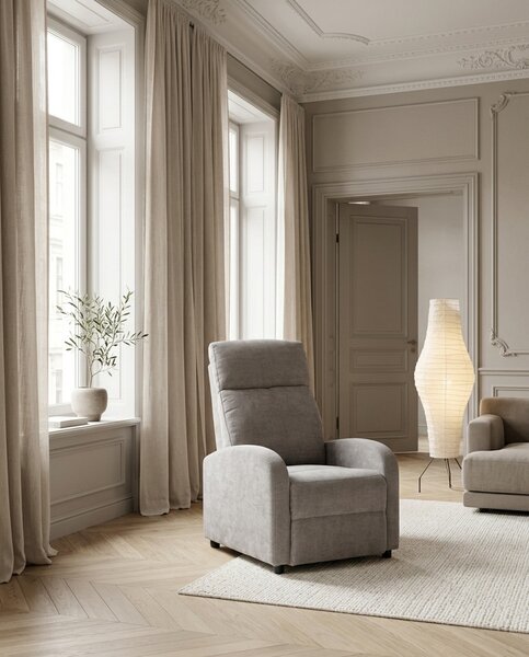 King Home Relax Premium Kihúzható Pihenőfotel Világosszürke