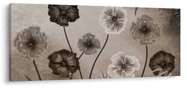 Kép - Rajzolt virágok (120x50 cm)