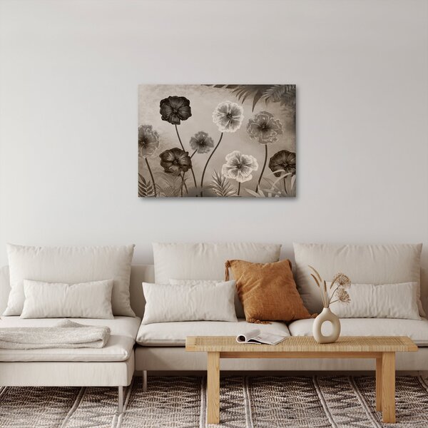 Kép - Rajzolt virágok (70x50 cm)