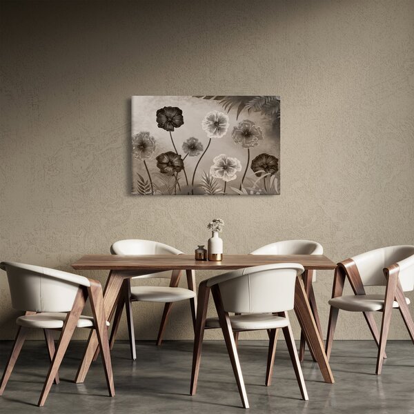 Kép - Rajzolt virágok (90x60 cm)