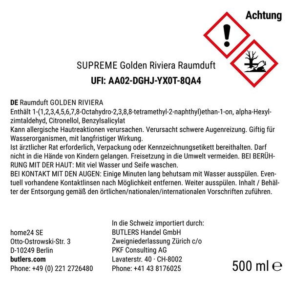 SUPREME szobaillatosító Golden Riviera 500 ml