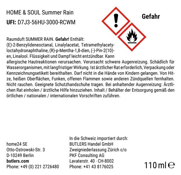HOME & SOUL szobaillatosító No. 2, Summer Rain 110 ml