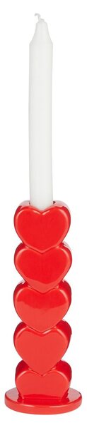 HEARTS gyertyatartó 19 cm piros