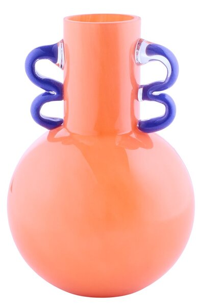SLING üveg váza 20cm narancs/kék