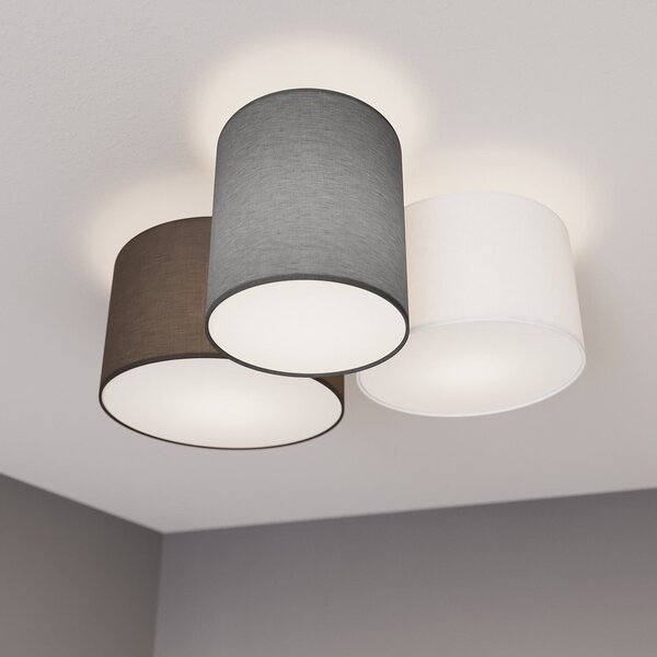 Mennyezeti Lámpa Lindby, Laurenz, dimmable, Szürke, Nappali, Szövet / Textília, Modern