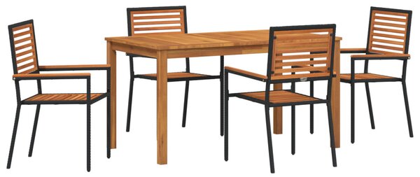 Kert étkező szett 5 pcs Fekete Tömör Akácfa