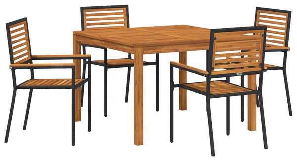 Kert étkező szett 5 pcs Fekete Tömör Akácfa