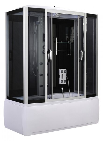 Emilia 85x170 cm hidromasszázs kádkabin elektronikával Black