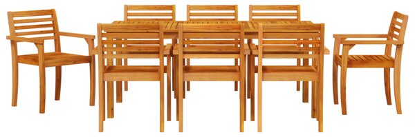 Kert étkező szett 9 pcs Barna Tömör Akácfa