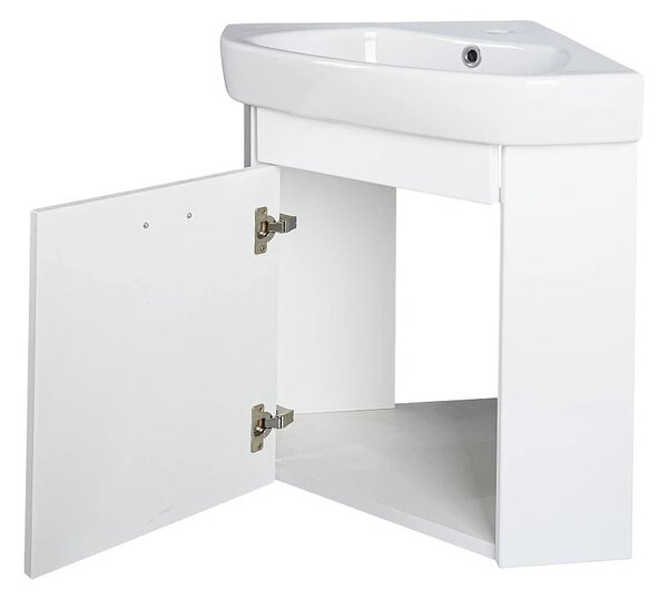 VivaStyle ARDA fali sarokszekrény CeraStyle ARDA porcelán sarokmosdóval 46 x 46 cm - BALOS