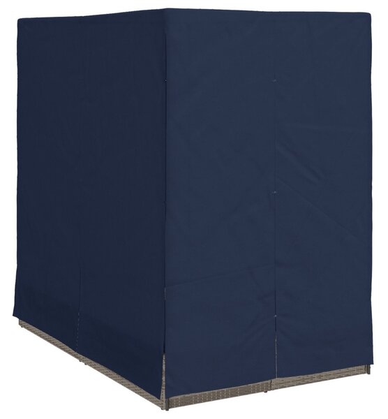 Dupla napozóágy Állítható Fekete 205 x 129 x 200 cm polirattan