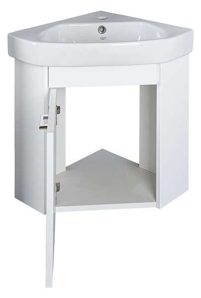VivaStyle ARDA fali sarokszekrény CeraStyle ARDA porcelán sarokmosdóval 46 x 46 cm - BALOS
