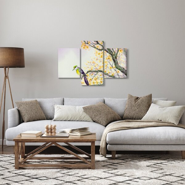 Kép - Akvarell madár a fán (90x60 cm)