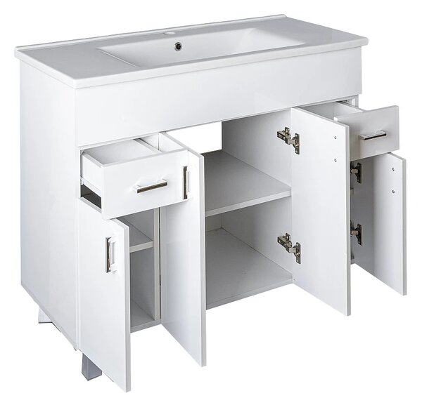 VivaStyle EKONOMIK PLUS 100 lábon álló fürdőszobabútor Sanovit SOFT 13100 mosdóval - 100 x 45,5 cm