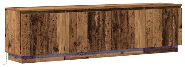 TV szekrény LED -es lámpákkal Öreg fa 180 x 38 x 49 cm Faanyag