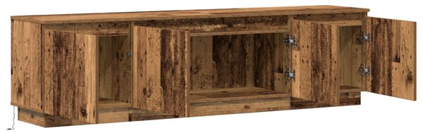 TV szekrény LED -es lámpákkal Öreg fa 180 x 38 x 49 cm Faanyag