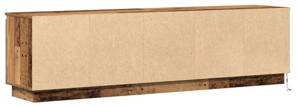 TV szekrény LED -es lámpákkal Öreg fa 180 x 38 x 49 cm Faanyag