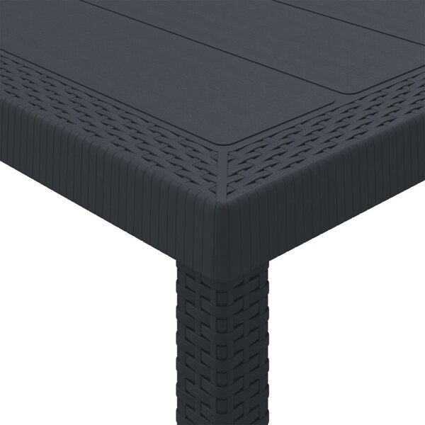 Kerti Asztal Antracit 100 x 100 x 73 cm polirattan