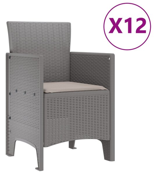 Kert étkező szett 13 db Világosszürke Poli rattan