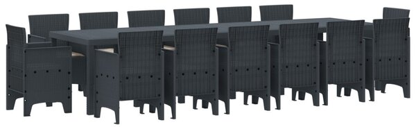 Kert étkező szett 13 db Fehér Polt rattan