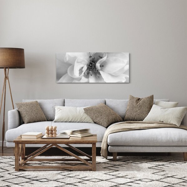 Kép - Virág, fekete-fehér (120x50 cm)