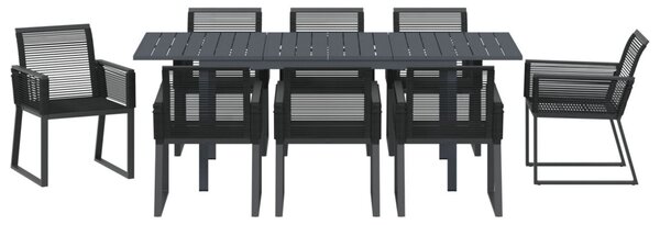 Kert étkező szett 9 pcs Fekete polirattan