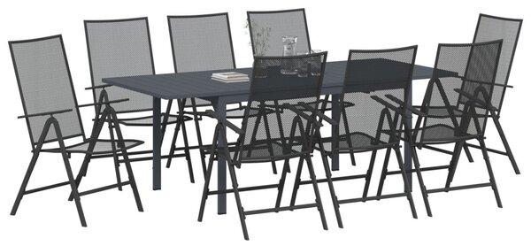 Kert étkező szett 9 pcs Antracit Acél
