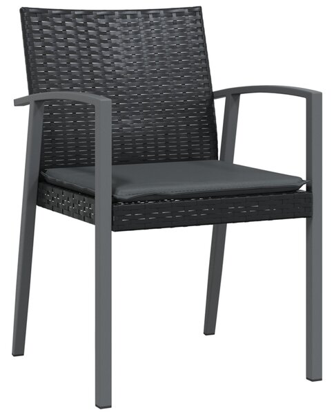 Kert étkező szett 5 pcs Fekete és Szürke PE Rattan