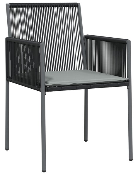 Kert étkező szett 7 pcs Fekete PE Rattan