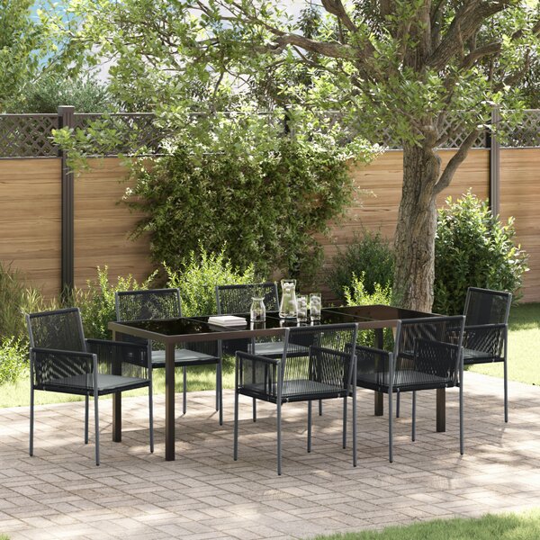 VidaXL 4 darabos szett Fekete Polirattan 54x60.5x83.5 cm Tartós