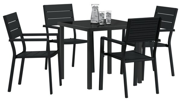 Kert étkező szett 5 pcs Fekete Porszórt acél