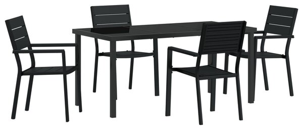 Kert étkező szett 5 pcs Fekete Porszórt acél