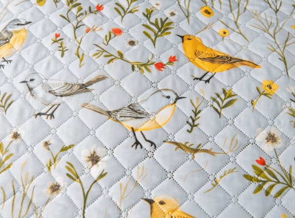 Ágytakaró SPRING BIRDS, színes kivitel Méret: 170 x 210 cm