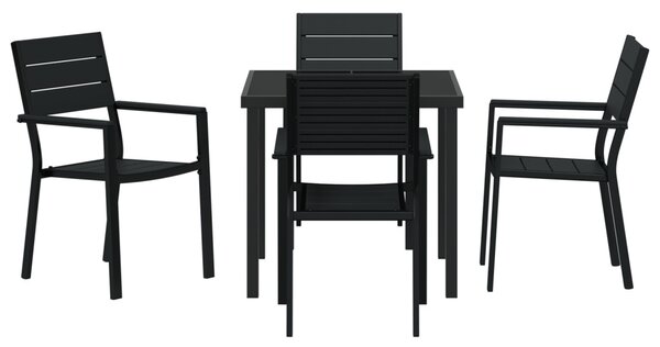 Kert étkező szett 5 pcs Fekete Porszórt acél